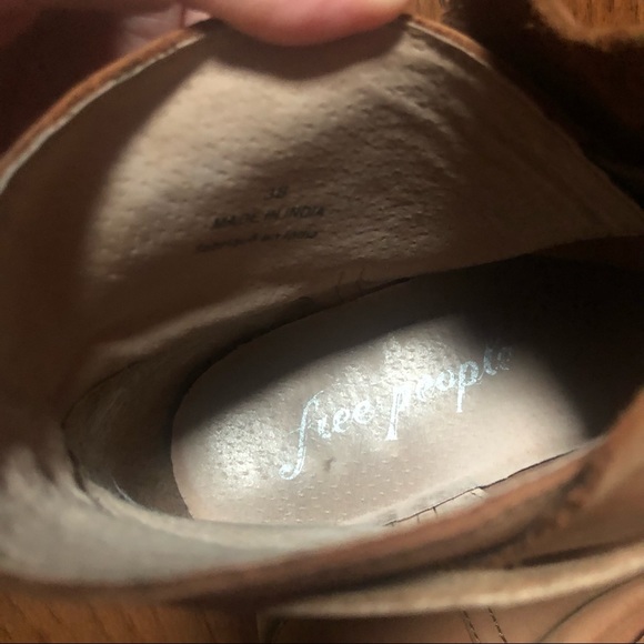 ❤️Free People Las Palmas Taupe Brown Ankle Booties Leather Buckle Size 8 - Picture 7 of 9